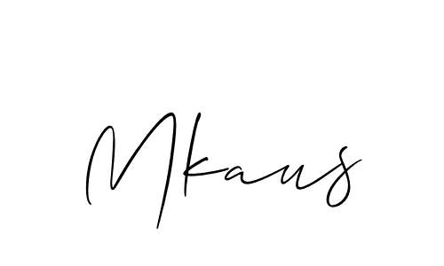 Make a beautiful signature design for name Mkaus. With this signature (Allison_Script) style, you can create a handwritten signature for free. Mkaus signature style 2 images and pictures png