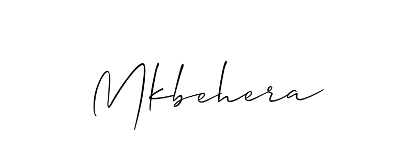 How to make Mkbehera signature? Allison_Script is a professional autograph style. Create handwritten signature for Mkbehera name. Mkbehera signature style 2 images and pictures png