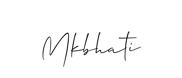 How to make Mkbhati name signature. Use Allison_Script style for creating short signs online. This is the latest handwritten sign. Mkbhati signature style 2 images and pictures png