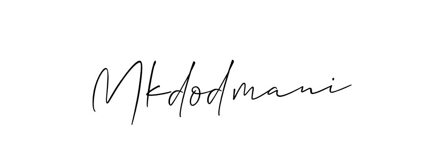 Use a signature maker to create a handwritten signature online. With this signature software, you can design (Allison_Script) your own signature for name Mkdodmani. Mkdodmani signature style 2 images and pictures png