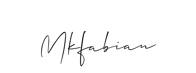 Make a beautiful signature design for name Mkfabian. With this signature (Allison_Script) style, you can create a handwritten signature for free. Mkfabian signature style 2 images and pictures png