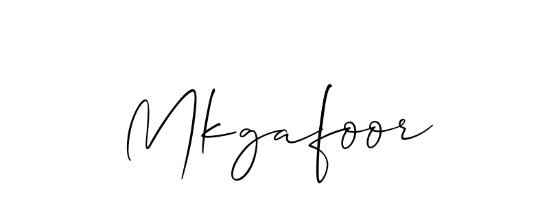 It looks lik you need a new signature style for name Mkgafoor. Design unique handwritten (Allison_Script) signature with our free signature maker in just a few clicks. Mkgafoor signature style 2 images and pictures png