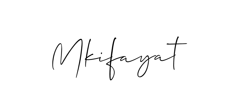 You should practise on your own different ways (Allison_Script) to write your name (Mkifayat) in signature. don't let someone else do it for you. Mkifayat signature style 2 images and pictures png