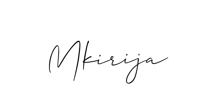 The best way (Allison_Script) to make a short signature is to pick only two or three words in your name. The name Mkirija include a total of six letters. For converting this name. Mkirija signature style 2 images and pictures png