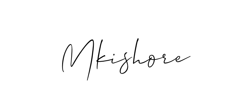 Design your own signature with our free online signature maker. With this signature software, you can create a handwritten (Allison_Script) signature for name Mkishore. Mkishore signature style 2 images and pictures png