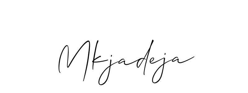 How to make Mkjadeja name signature. Use Allison_Script style for creating short signs online. This is the latest handwritten sign. Mkjadeja signature style 2 images and pictures png