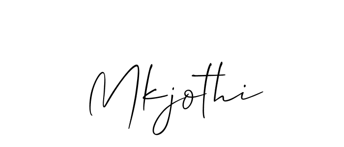 It looks lik you need a new signature style for name Mkjothi. Design unique handwritten (Allison_Script) signature with our free signature maker in just a few clicks. Mkjothi signature style 2 images and pictures png