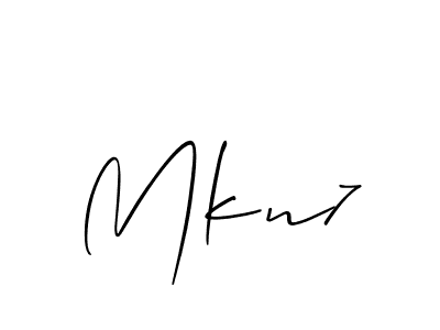 Design your own signature with our free online signature maker. With this signature software, you can create a handwritten (Allison_Script) signature for name Mkn7. Mkn7 signature style 2 images and pictures png