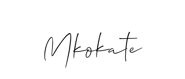 Make a beautiful signature design for name Mkokate. With this signature (Allison_Script) style, you can create a handwritten signature for free. Mkokate signature style 2 images and pictures png