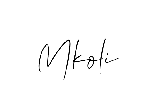 Mkoli stylish signature style. Best Handwritten Sign (Allison_Script) for my name. Handwritten Signature Collection Ideas for my name Mkoli. Mkoli signature style 2 images and pictures png