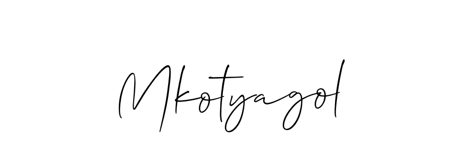 Make a short Mkotyagol signature style. Manage your documents anywhere anytime using Allison_Script. Create and add eSignatures, submit forms, share and send files easily. Mkotyagol signature style 2 images and pictures png