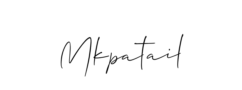 It looks lik you need a new signature style for name Mkpatail. Design unique handwritten (Allison_Script) signature with our free signature maker in just a few clicks. Mkpatail signature style 2 images and pictures png