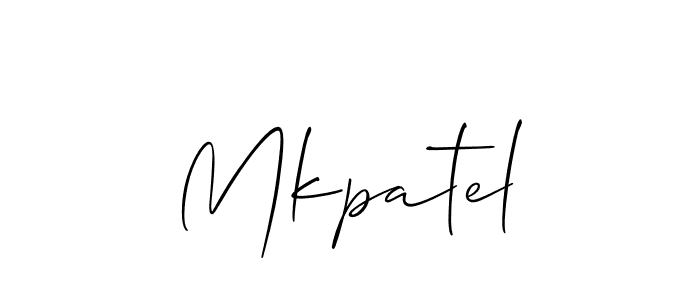 Use a signature maker to create a handwritten signature online. With this signature software, you can design (Allison_Script) your own signature for name Mkpatel. Mkpatel signature style 2 images and pictures png