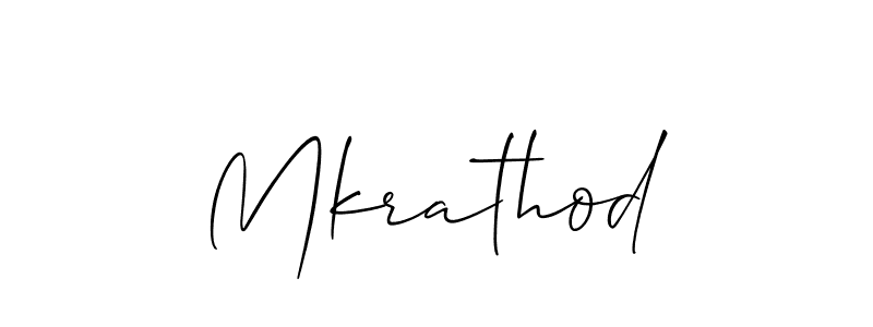 Mkrathod stylish signature style. Best Handwritten Sign (Allison_Script) for my name. Handwritten Signature Collection Ideas for my name Mkrathod. Mkrathod signature style 2 images and pictures png