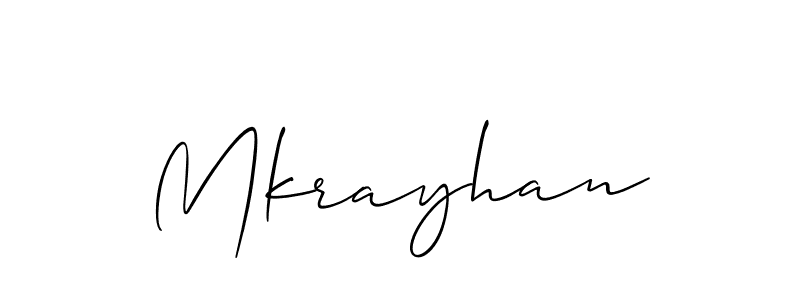 How to make Mkrayhan signature? Allison_Script is a professional autograph style. Create handwritten signature for Mkrayhan name. Mkrayhan signature style 2 images and pictures png