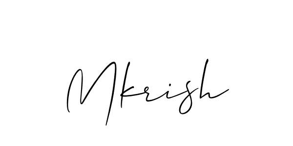 Make a beautiful signature design for name Mkrish. With this signature (Allison_Script) style, you can create a handwritten signature for free. Mkrish signature style 2 images and pictures png