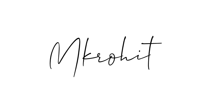 Allison_Script is a professional signature style that is perfect for those who want to add a touch of class to their signature. It is also a great choice for those who want to make their signature more unique. Get Mkrohit name to fancy signature for free. Mkrohit signature style 2 images and pictures png