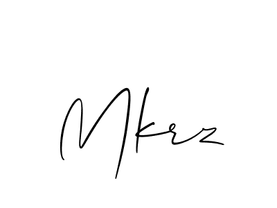 Mkrz stylish signature style. Best Handwritten Sign (Allison_Script) for my name. Handwritten Signature Collection Ideas for my name Mkrz. Mkrz signature style 2 images and pictures png