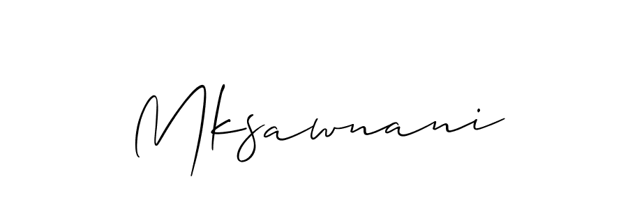 Use a signature maker to create a handwritten signature online. With this signature software, you can design (Allison_Script) your own signature for name Mksawnani. Mksawnani signature style 2 images and pictures png