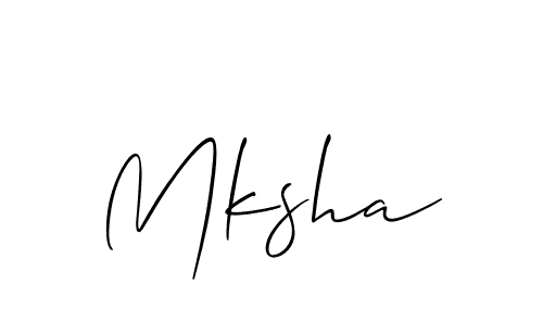 It looks lik you need a new signature style for name Mksha. Design unique handwritten (Allison_Script) signature with our free signature maker in just a few clicks. Mksha signature style 2 images and pictures png