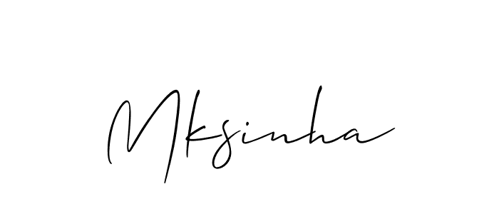 How to Draw Mksinha signature style? Allison_Script is a latest design signature styles for name Mksinha. Mksinha signature style 2 images and pictures png