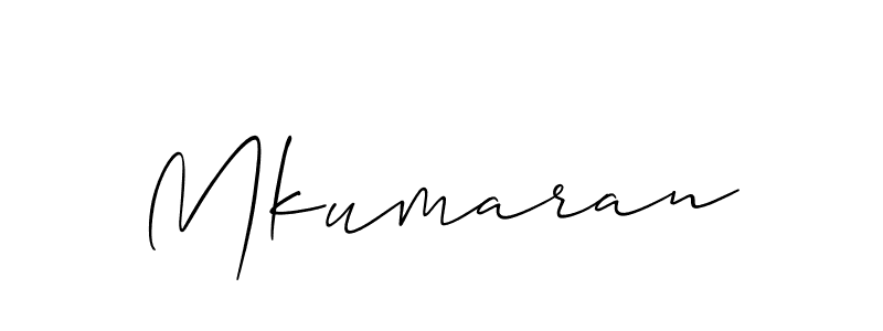 How to make Mkumaran signature? Allison_Script is a professional autograph style. Create handwritten signature for Mkumaran name. Mkumaran signature style 2 images and pictures png