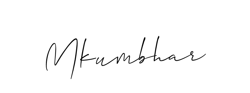 Design your own signature with our free online signature maker. With this signature software, you can create a handwritten (Allison_Script) signature for name Mkumbhar. Mkumbhar signature style 2 images and pictures png