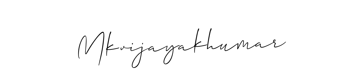 Design your own signature with our free online signature maker. With this signature software, you can create a handwritten (Allison_Script) signature for name Mkvijayakhumar. Mkvijayakhumar signature style 2 images and pictures png