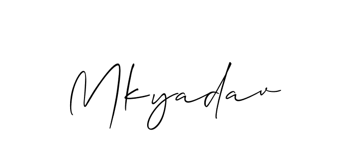 How to make Mkyadav signature? Allison_Script is a professional autograph style. Create handwritten signature for Mkyadav name. Mkyadav signature style 2 images and pictures png