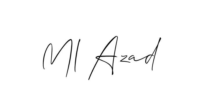 Similarly Allison_Script is the best handwritten signature design. Signature creator online .You can use it as an online autograph creator for name Ml Azad. Ml Azad signature style 2 images and pictures png