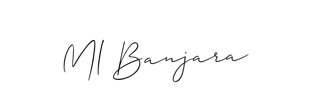 Design your own signature with our free online signature maker. With this signature software, you can create a handwritten (Allison_Script) signature for name Ml Banjara. Ml Banjara signature style 2 images and pictures png