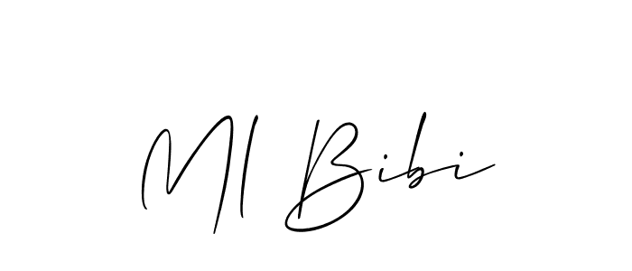 How to make Ml Bibi name signature. Use Allison_Script style for creating short signs online. This is the latest handwritten sign. Ml Bibi signature style 2 images and pictures png