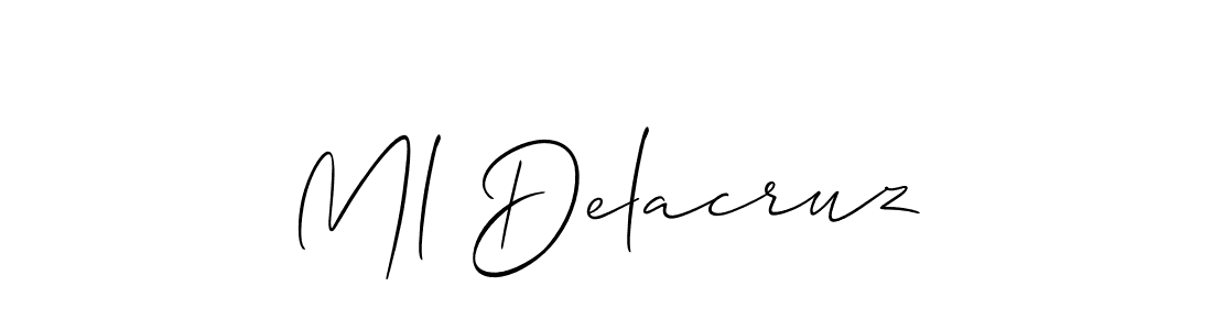 if you are searching for the best signature style for your name Ml Delacruz. so please give up your signature search. here we have designed multiple signature styles  using Allison_Script. Ml Delacruz signature style 2 images and pictures png