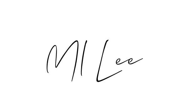 How to Draw Ml Lee signature style? Allison_Script is a latest design signature styles for name Ml Lee. Ml Lee signature style 2 images and pictures png