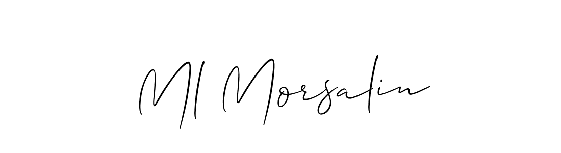 It looks lik you need a new signature style for name Ml Morsalin. Design unique handwritten (Allison_Script) signature with our free signature maker in just a few clicks. Ml Morsalin signature style 2 images and pictures png