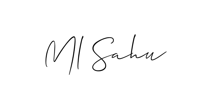 You should practise on your own different ways (Allison_Script) to write your name (Ml Sahu) in signature. don't let someone else do it for you. Ml Sahu signature style 2 images and pictures png