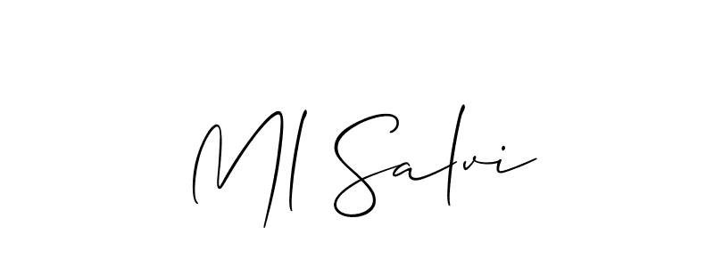 Make a beautiful signature design for name Ml Salvi. With this signature (Allison_Script) style, you can create a handwritten signature for free. Ml Salvi signature style 2 images and pictures png