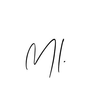 The best way (Allison_Script) to make a short signature is to pick only two or three words in your name. The name Ml. include a total of six letters. For converting this name. Ml. signature style 2 images and pictures png