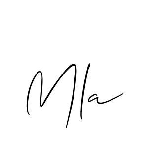 Make a beautiful signature design for name Mla. With this signature (Allison_Script) style, you can create a handwritten signature for free. Mla signature style 2 images and pictures png