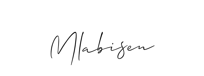 Use a signature maker to create a handwritten signature online. With this signature software, you can design (Allison_Script) your own signature for name Mlabisen. Mlabisen signature style 2 images and pictures png