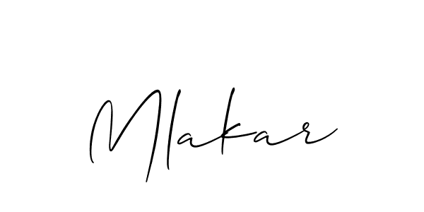 Create a beautiful signature design for name Mlakar. With this signature (Allison_Script) fonts, you can make a handwritten signature for free. Mlakar signature style 2 images and pictures png