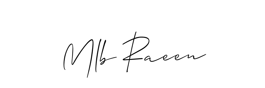 Allison_Script is a professional signature style that is perfect for those who want to add a touch of class to their signature. It is also a great choice for those who want to make their signature more unique. Get Mlb Raeen name to fancy signature for free. Mlb Raeen signature style 2 images and pictures png