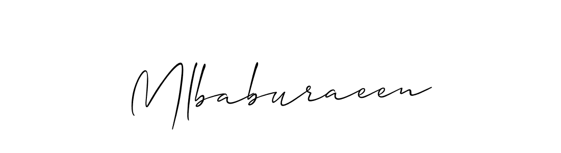 How to Draw Mlbaburaeen signature style? Allison_Script is a latest design signature styles for name Mlbaburaeen. Mlbaburaeen signature style 2 images and pictures png