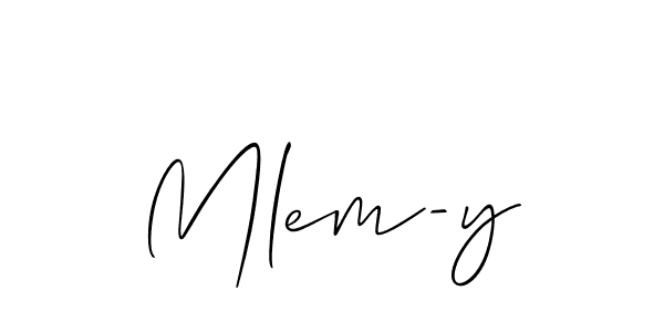 Create a beautiful signature design for name Mlem-y. With this signature (Allison_Script) fonts, you can make a handwritten signature for free. Mlem-y signature style 2 images and pictures png