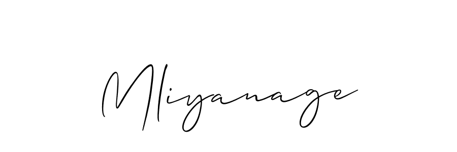 Create a beautiful signature design for name Mliyanage. With this signature (Allison_Script) fonts, you can make a handwritten signature for free. Mliyanage signature style 2 images and pictures png