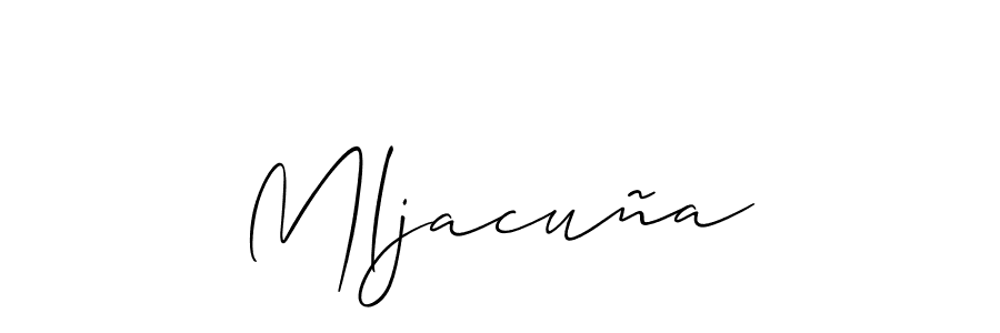 How to make Mljacuña signature? Allison_Script is a professional autograph style. Create handwritten signature for Mljacuña name. Mljacuña signature style 2 images and pictures png