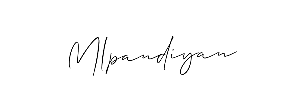 How to make Mlpandiyan signature? Allison_Script is a professional autograph style. Create handwritten signature for Mlpandiyan name. Mlpandiyan signature style 2 images and pictures png