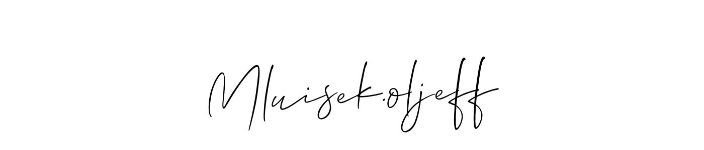 How to Draw Mluisek.oljeff signature style? Allison_Script is a latest design signature styles for name Mluisek.oljeff. Mluisek.oljeff signature style 2 images and pictures png