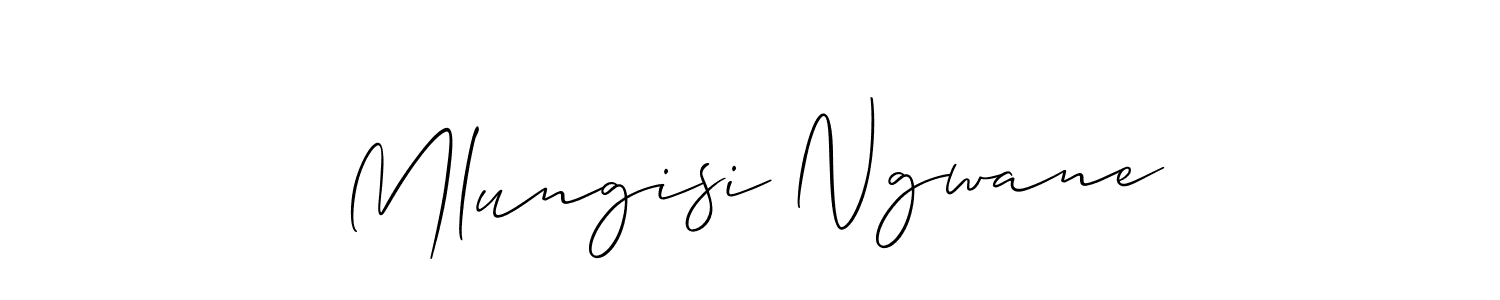 How to make Mlungisi Ngwane signature? Allison_Script is a professional autograph style. Create handwritten signature for Mlungisi Ngwane name. Mlungisi Ngwane signature style 2 images and pictures png