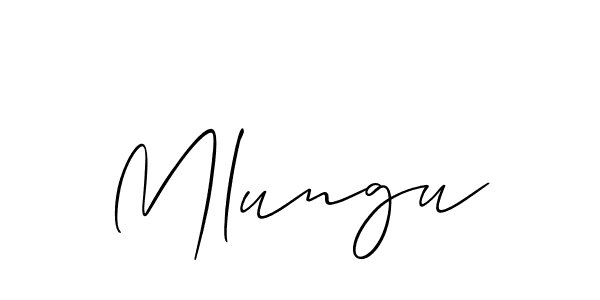 Design your own signature with our free online signature maker. With this signature software, you can create a handwritten (Allison_Script) signature for name Mlungu. Mlungu signature style 2 images and pictures png